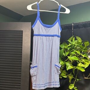 Blue Striped Women's Sleepwear Dress